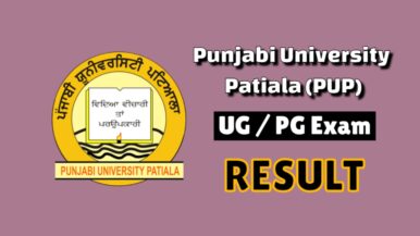 Punjabi University Patiala (PUP) Result 2025 OUT BA, BSc, BCom